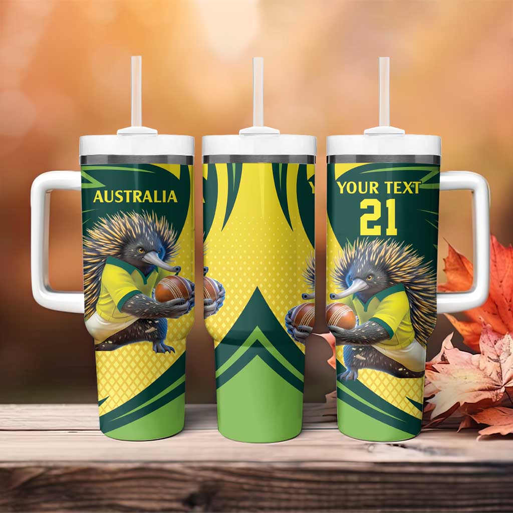 Australian Echidna Cricket Custom Tumbler With Handle Aussie National Color