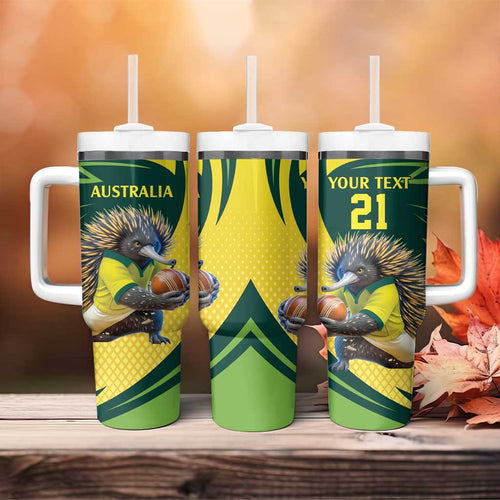 Australian Echidna Cricket Custom Tumbler With Handle Aussie National Color