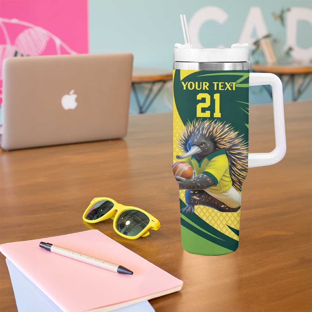Australian Echidna Cricket Custom Tumbler With Handle Aussie National Color