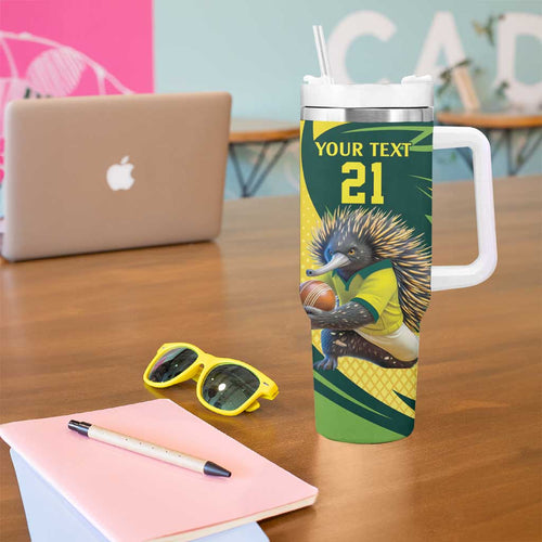 Australian Echidna Cricket Custom Tumbler With Handle Aussie National Color
