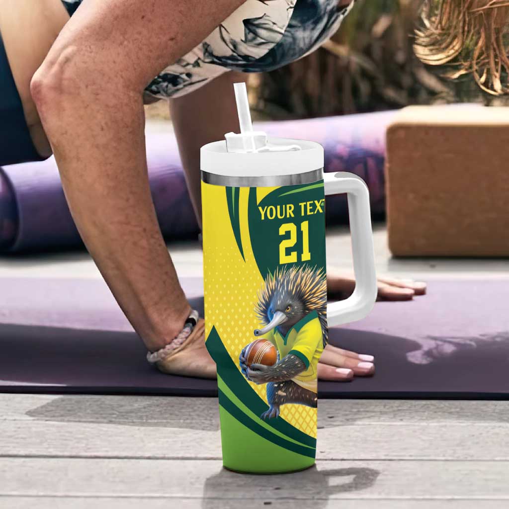 Australian Echidna Cricket Custom Tumbler With Handle Aussie National Color