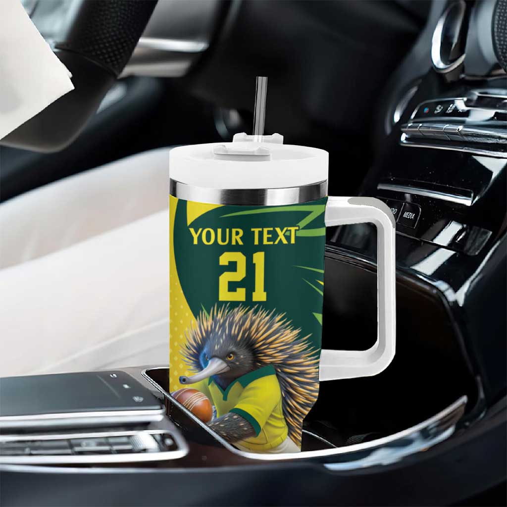 Australian Echidna Cricket Custom Tumbler With Handle Aussie National Color