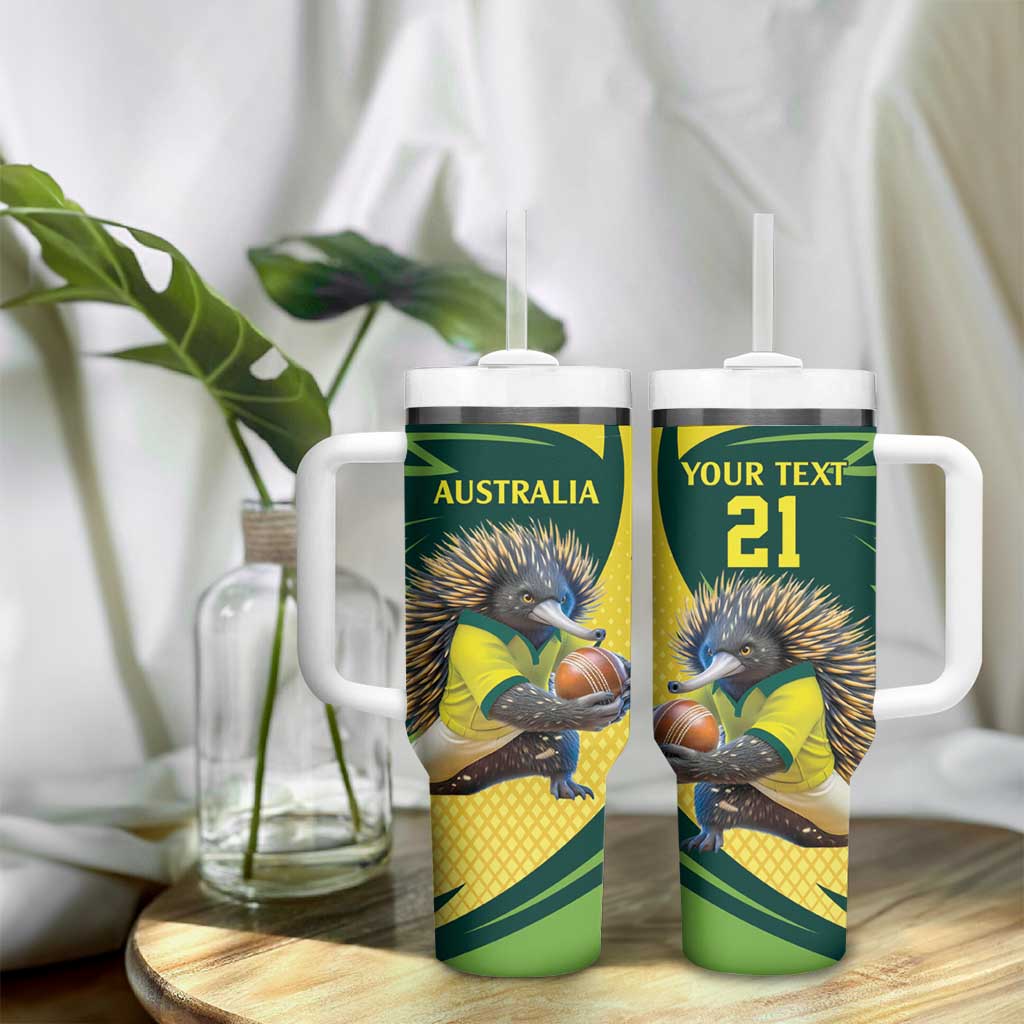 Australian Echidna Cricket Custom Tumbler With Handle Aussie National Color
