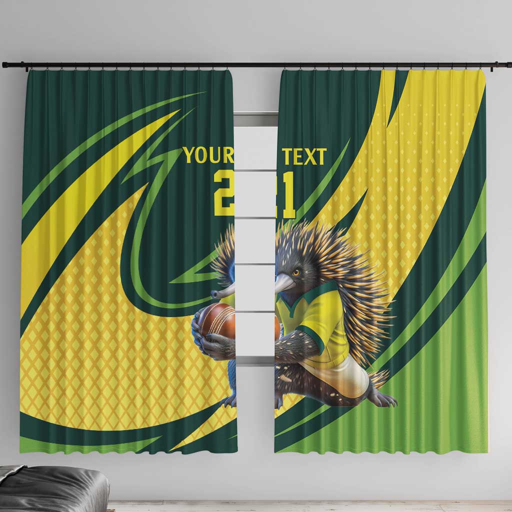Australian Echidna Cricket Custom Window Curtain Aussie National Color