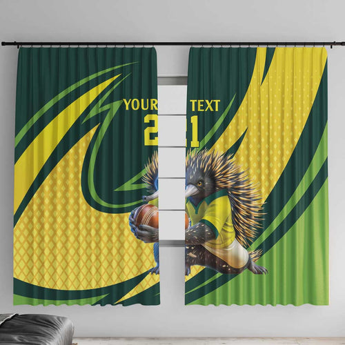 Australian Echidna Cricket Custom Window Curtain Aussie National Color
