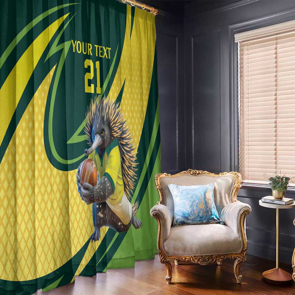 Australian Echidna Cricket Custom Window Curtain Aussie National Color