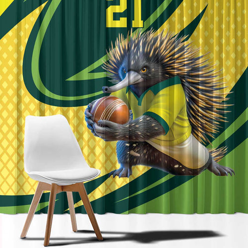 Australian Echidna Cricket Custom Window Curtain Aussie National Color