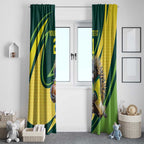 Australian Echidna Cricket Custom Window Curtain Aussie National Color