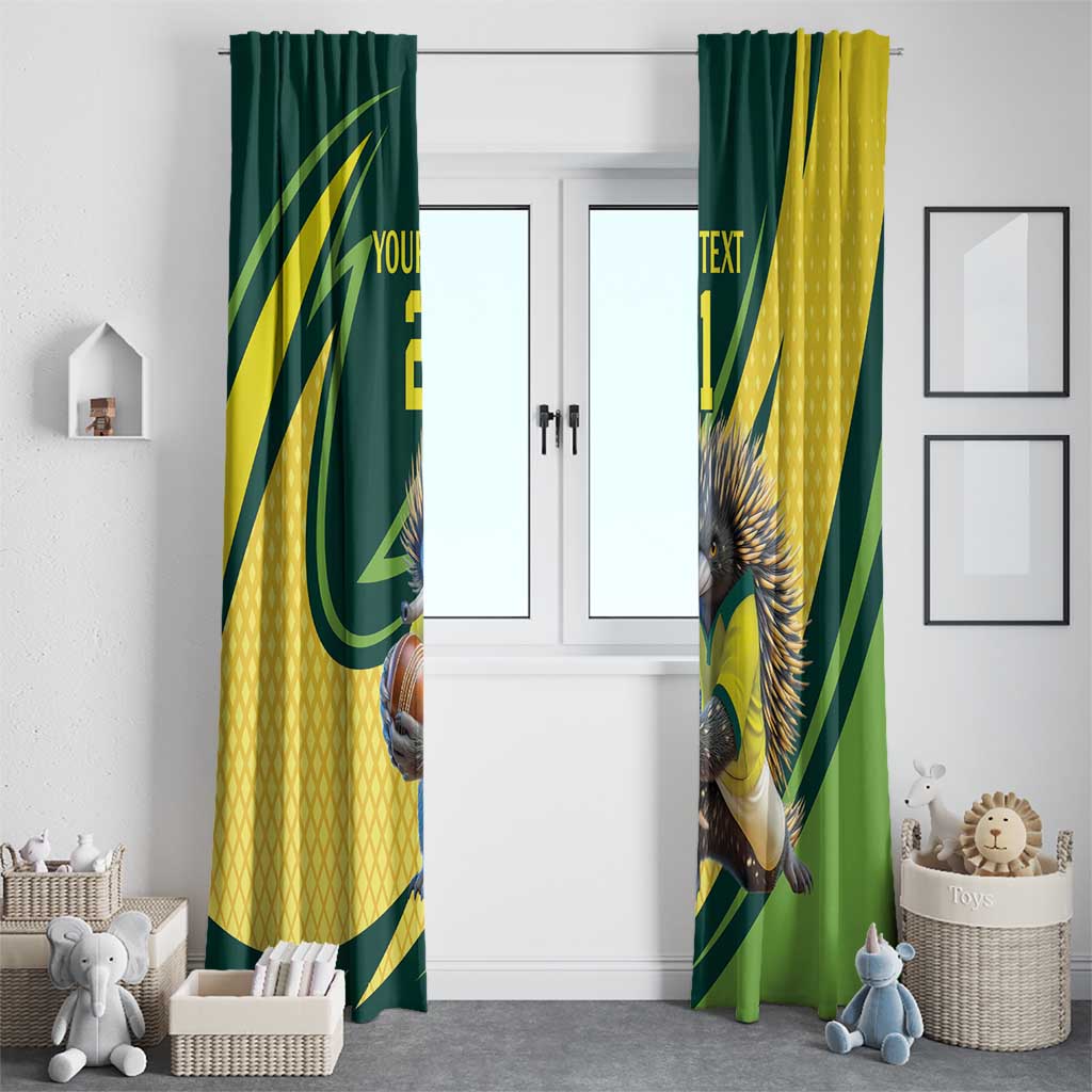 Australian Echidna Cricket Custom Window Curtain Aussie National Color