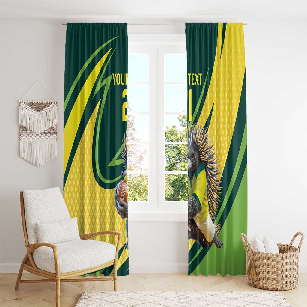 Australian Echidna Cricket Custom Window Curtain Aussie National Color