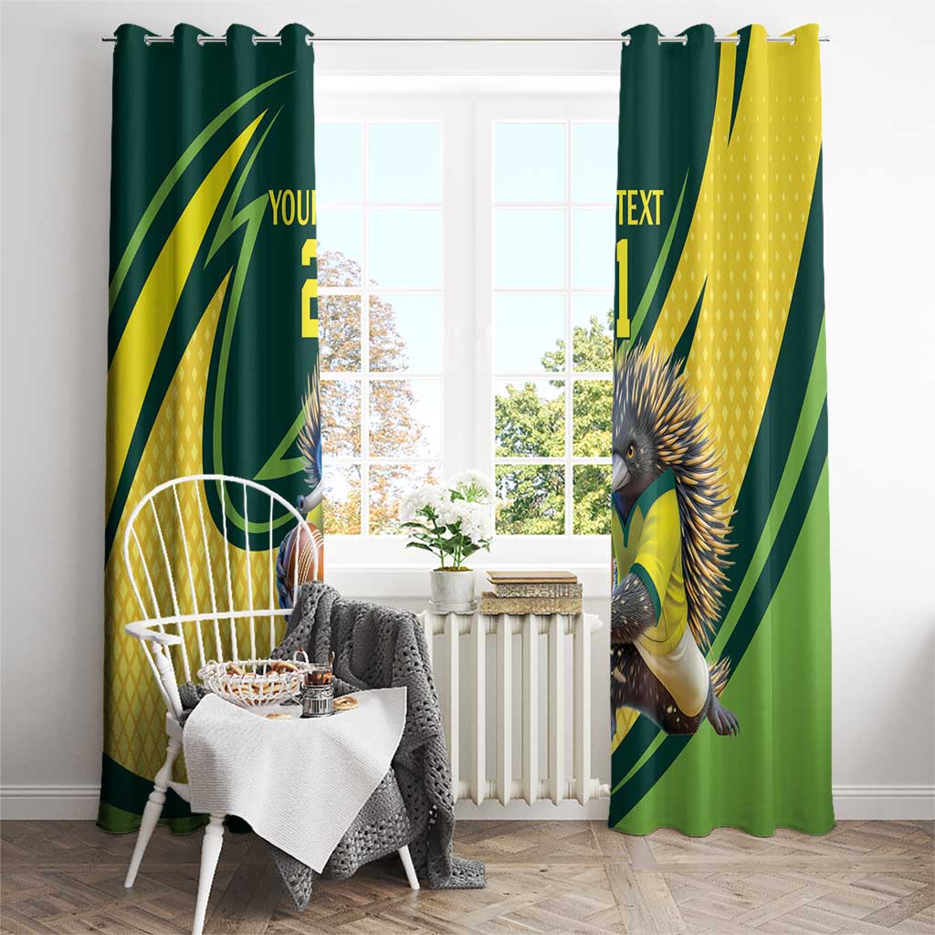 Australian Echidna Cricket Custom Window Curtain Aussie National Color