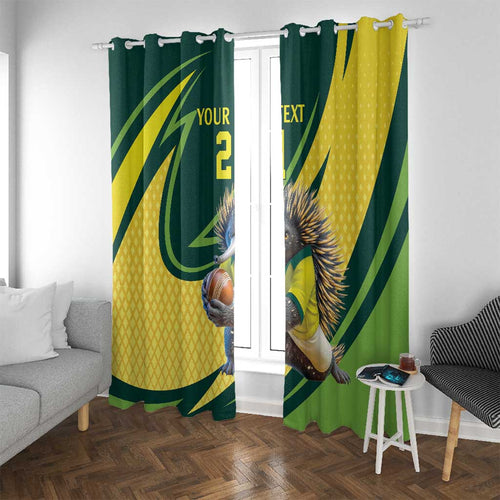 Australian Echidna Cricket Custom Window Curtain Aussie National Color