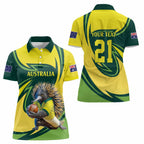 Australian Echidna Cricket Custom Women Polo Shirt Aussie National Color