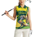 Australian Echidna Cricket Custom Women Sleeveless Polo Shirt Aussie National Color