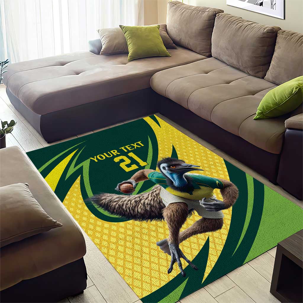 Australian Emu Cricket Custom Area Rug Aussie National Color