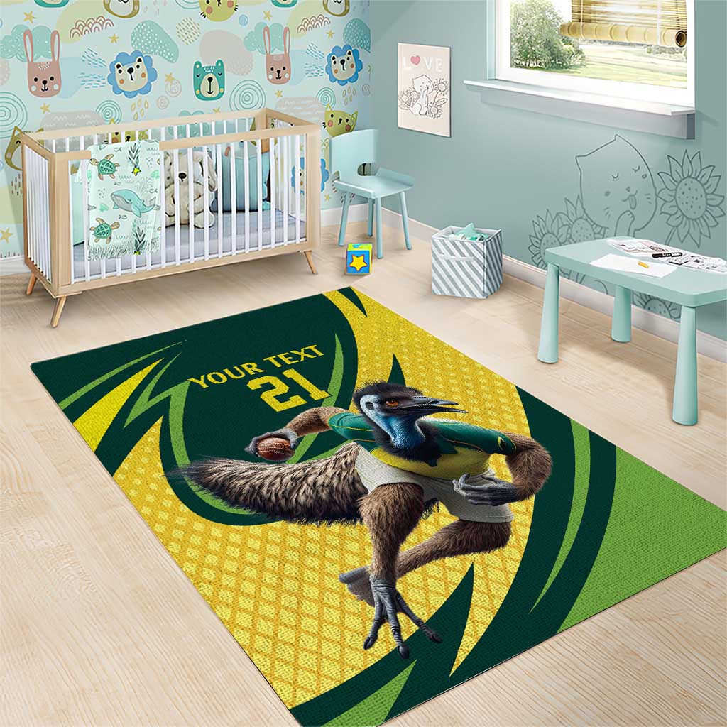 Australian Emu Cricket Custom Area Rug Aussie National Color