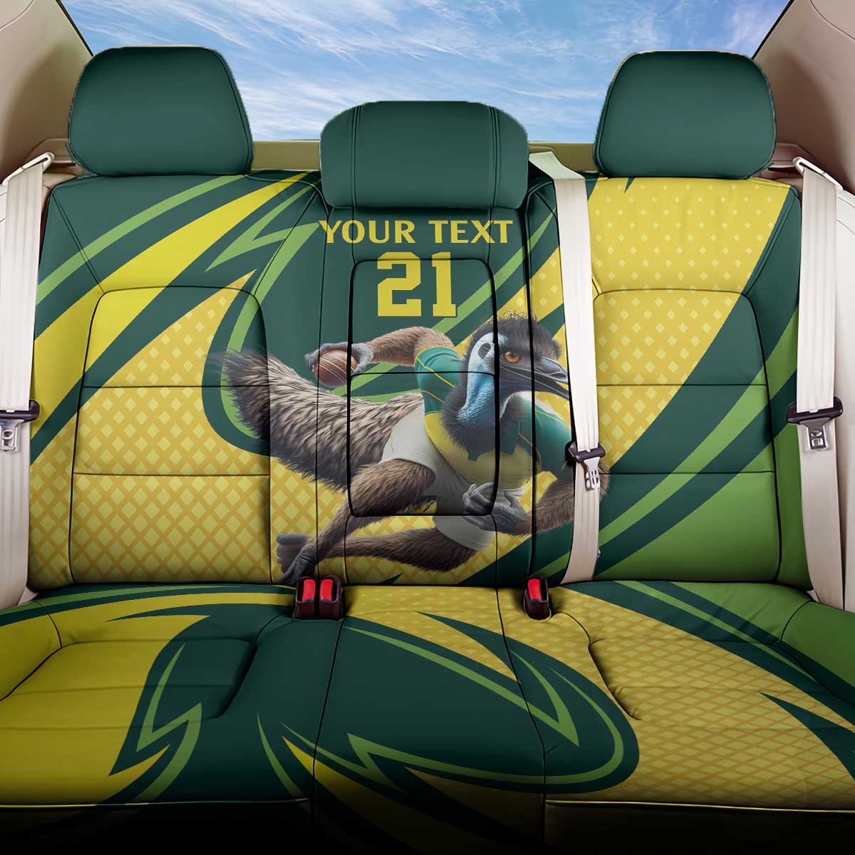 Australian Emu Cricket Custom Back Car Seat Cover Aussie National Color
