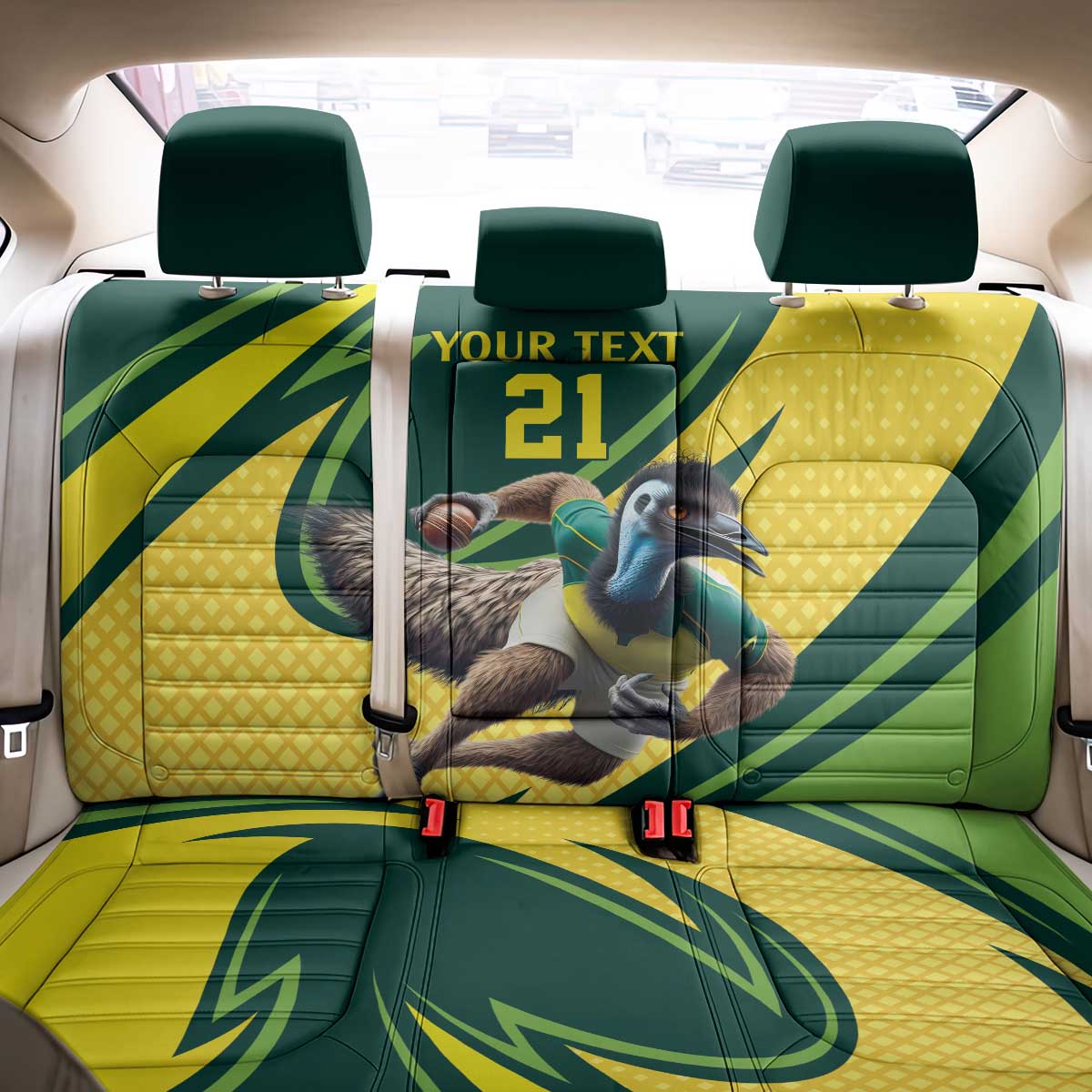 Australian Emu Cricket Custom Back Car Seat Cover Aussie National Color