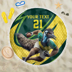 Australian Emu Cricket Custom Beach Blanket Aussie National Color