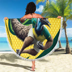 Australian Emu Cricket Custom Beach Blanket Aussie National Color
