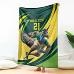 Australian Emu Cricket Custom Blanket Aussie National Color