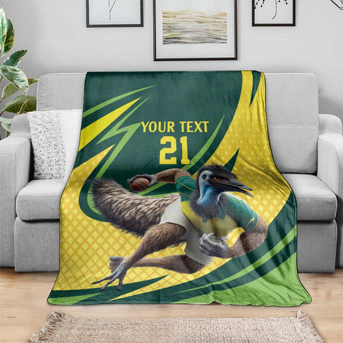 Australian Emu Cricket Custom Blanket Aussie National Color