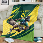 Australian Emu Cricket Custom Blanket Aussie National Color