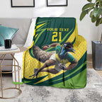 Australian Emu Cricket Custom Blanket Aussie National Color