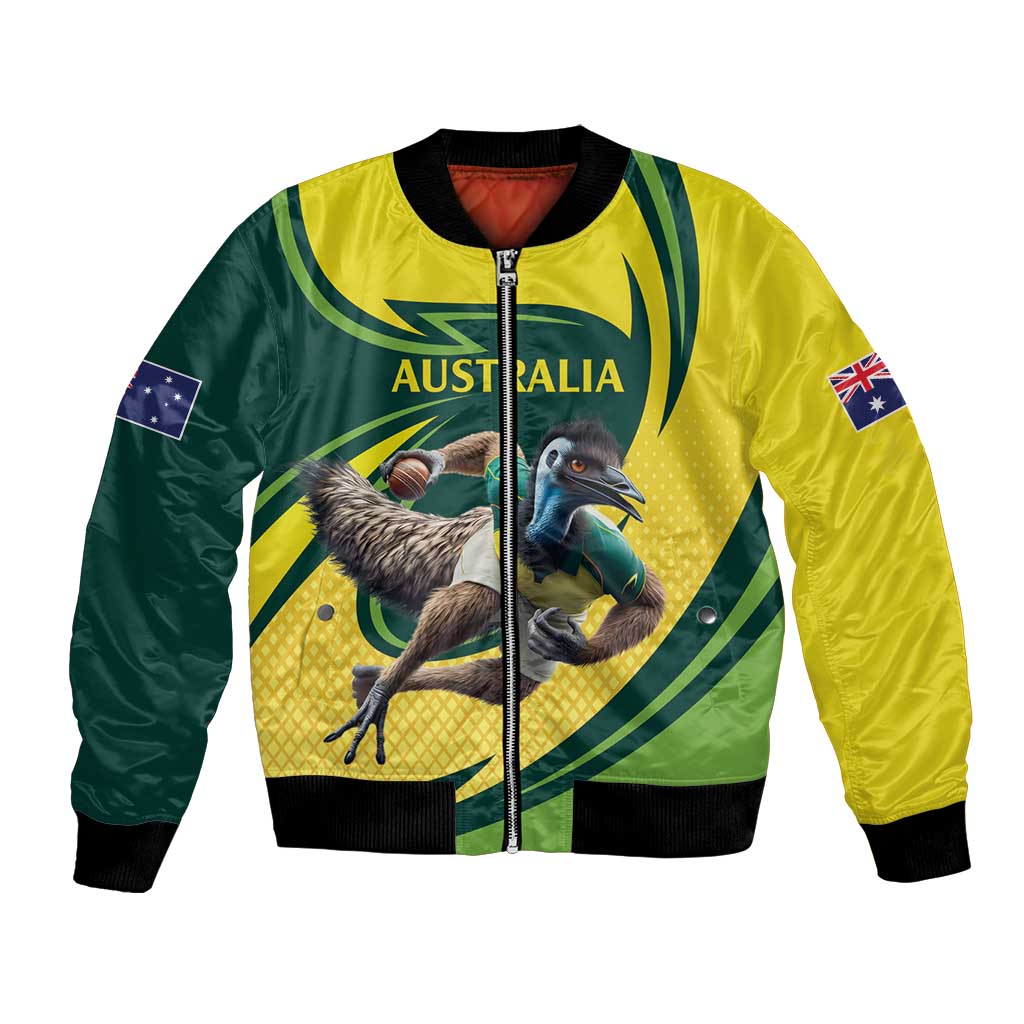 Australian Emu Cricket Custom Bomber Jacket Aussie National Color