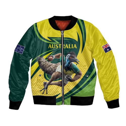 Australian Emu Cricket Custom Bomber Jacket Aussie National Color