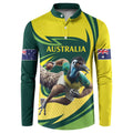 Australian Emu Cricket Custom Button Sweatshirt Aussie National Color
