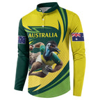 Australian Emu Cricket Custom Button Sweatshirt Aussie National Color