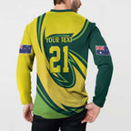 Australian Emu Cricket Custom Button Sweatshirt Aussie National Color