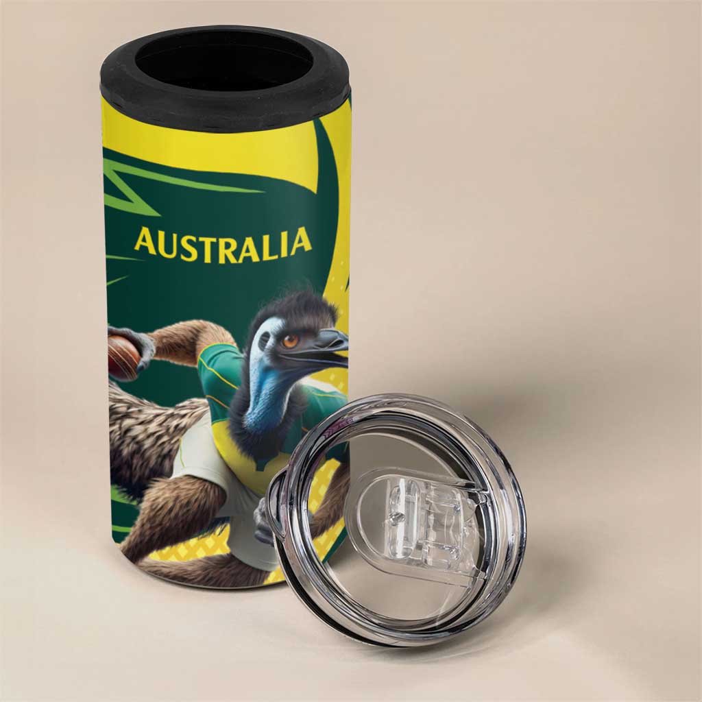 Australian Emu Cricket Custom 4 in 1 Can Cooler Tumbler Aussie National Color