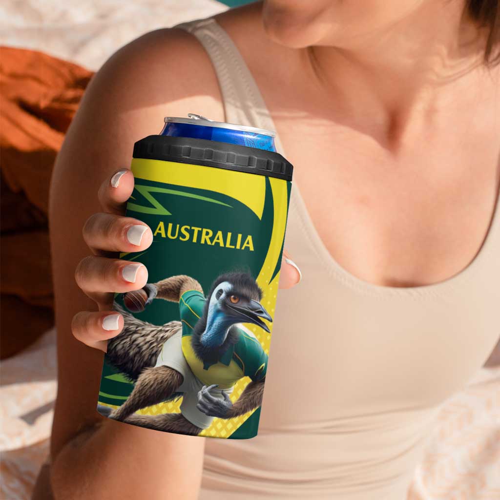 Australian Emu Cricket Custom 4 in 1 Can Cooler Tumbler Aussie National Color