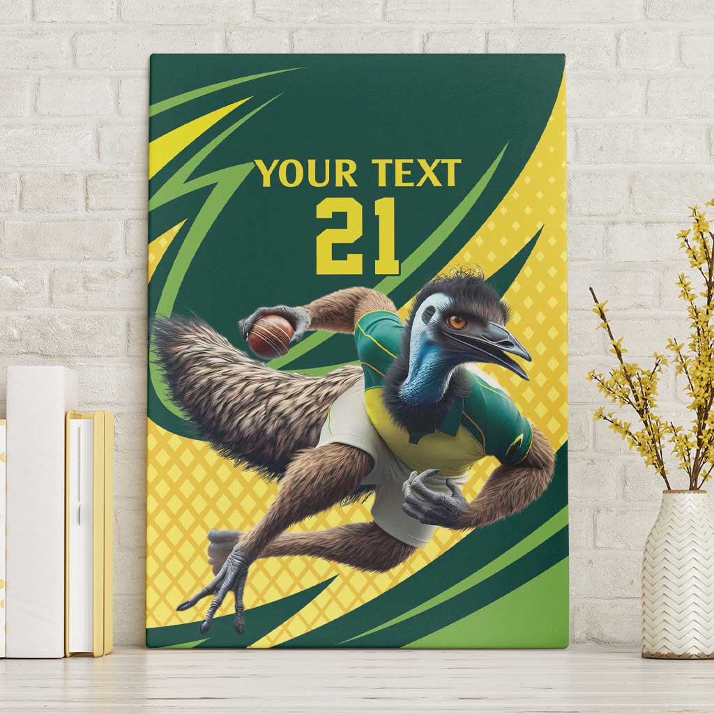 Australian Emu Cricket Custom Canvas Wall Art Aussie National Color