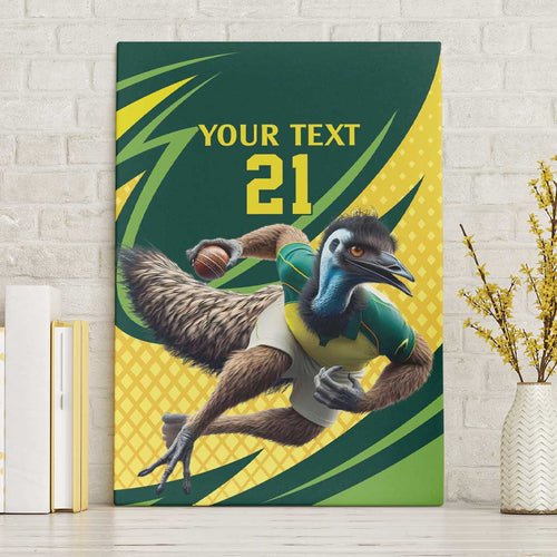Australian Emu Cricket Custom Canvas Wall Art Aussie National Color