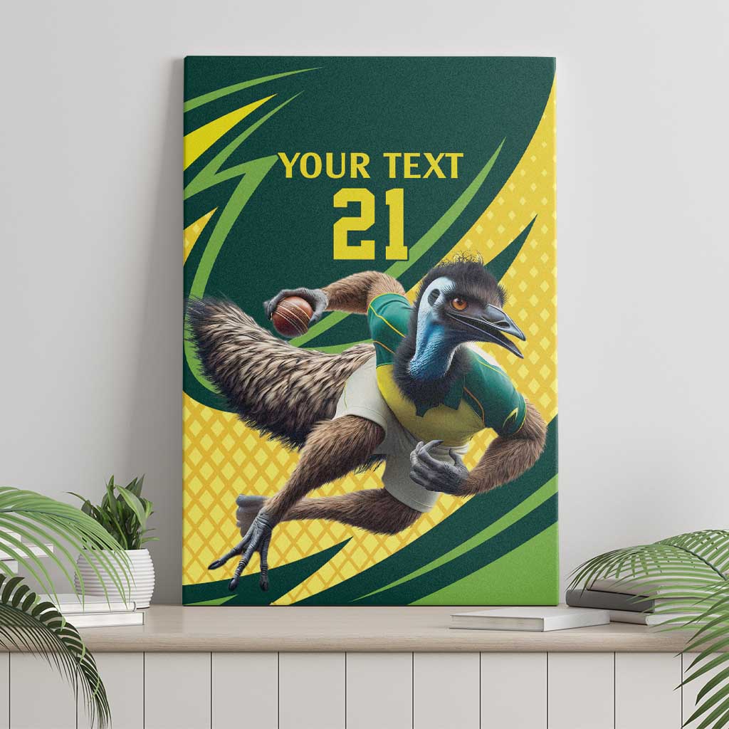 Australian Emu Cricket Custom Canvas Wall Art Aussie National Color