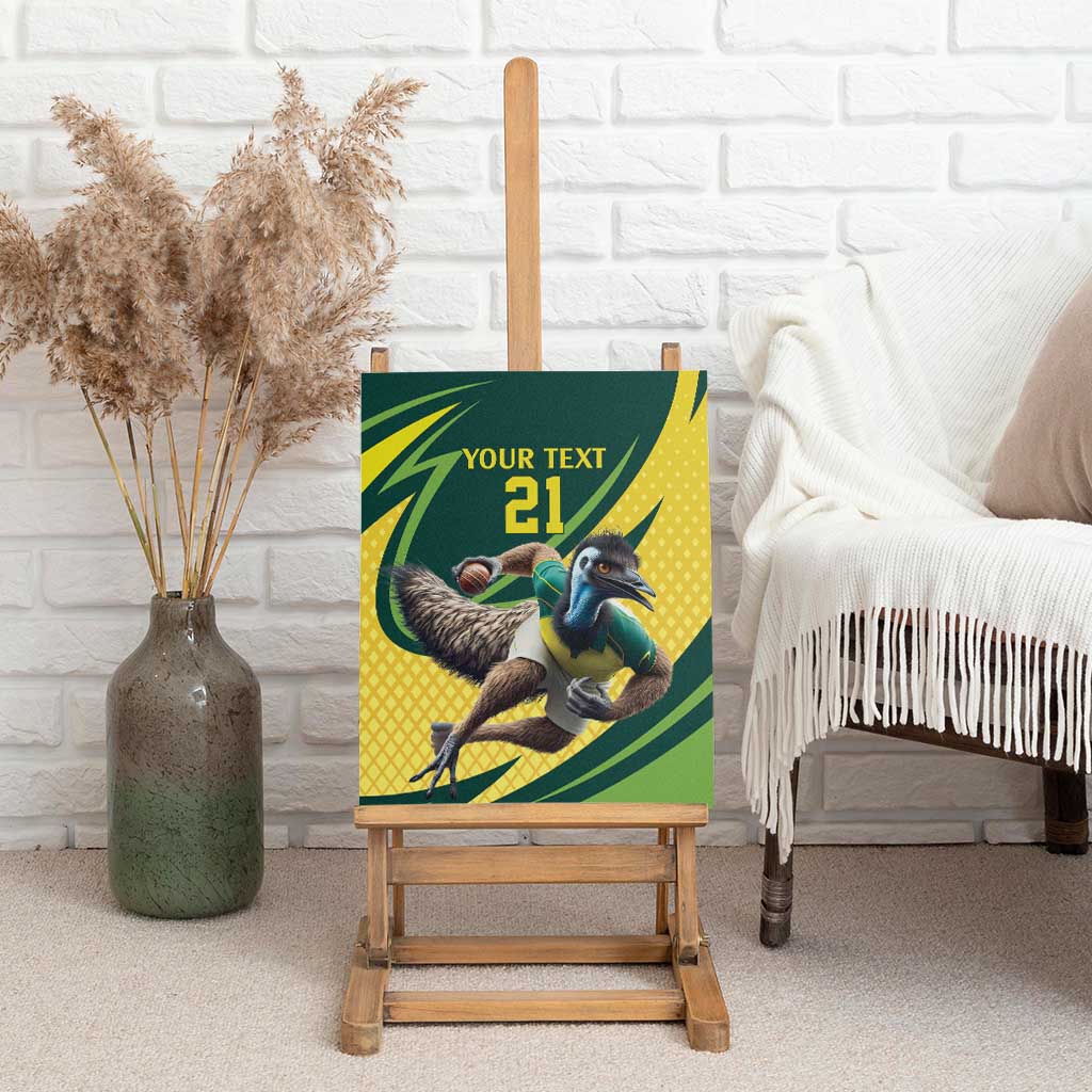 Australian Emu Cricket Custom Canvas Wall Art Aussie National Color