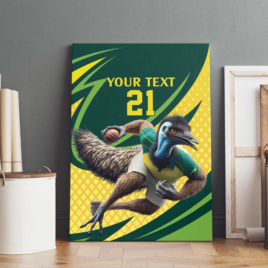 Australian Emu Cricket Custom Canvas Wall Art Aussie National Color