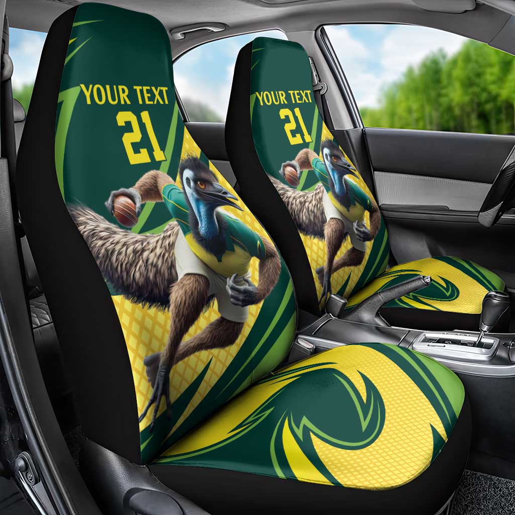 Australian Emu Cricket Custom Car Seat Cover Aussie National Color