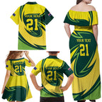 Australian Emu Cricket Custom Family Matching Off Shoulder Maxi Dress and Hawaiian Shirt Aussie National Color
