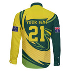 Australian Emu Cricket Custom Family Matching Off Shoulder Short Dress and Hawaiian Shirt Aussie National Color