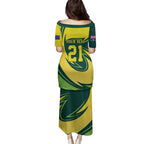 Australian Emu Cricket Custom Family Matching Puletasi and Hawaiian Shirt Aussie National Color