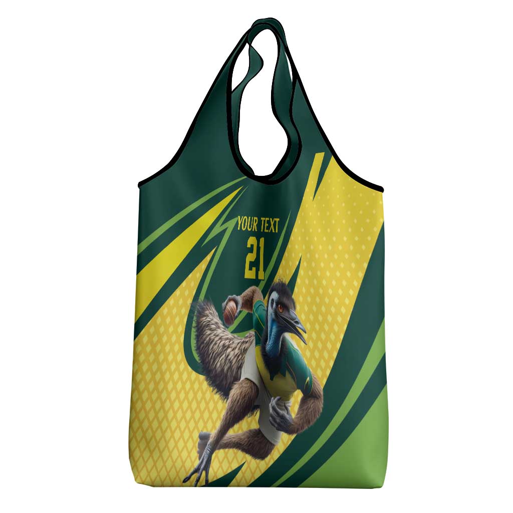 Australian Emu Cricket Custom Grocery Bag Aussie National Color