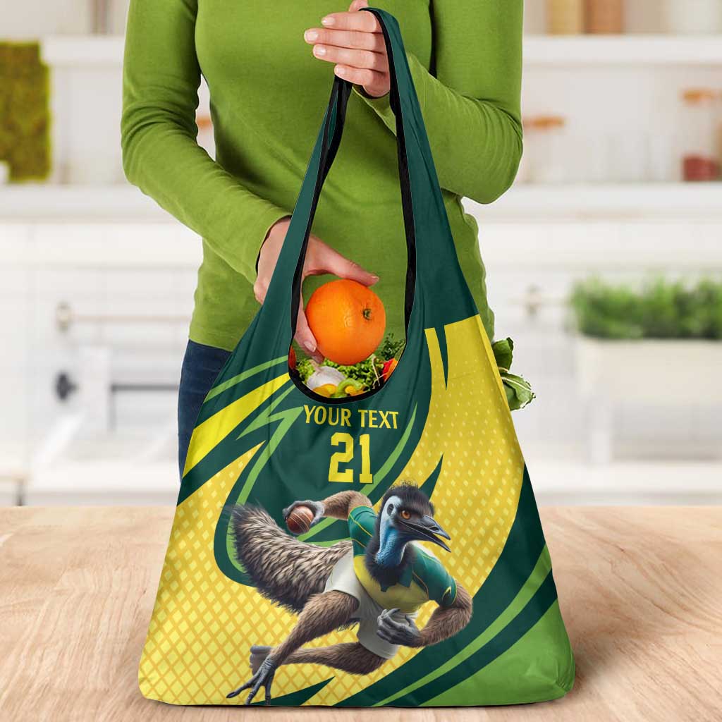 Australian Emu Cricket Custom Grocery Bag Aussie National Color