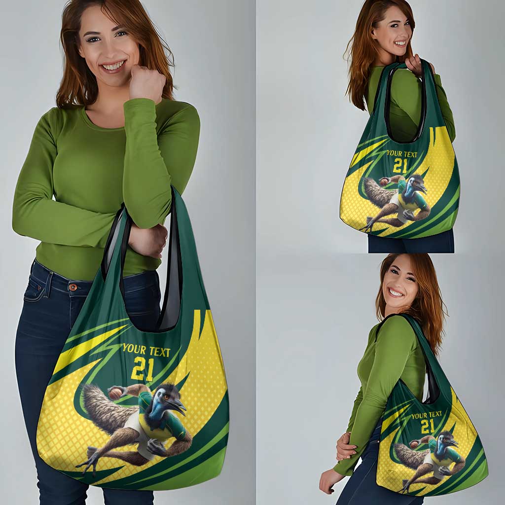 Australian Emu Cricket Custom Grocery Bag Aussie National Color