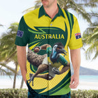 Australian Emu Cricket Custom Hawaiian Shirt Aussie National Color