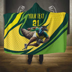 Australian Emu Cricket Custom Hooded Blanket Aussie National Color