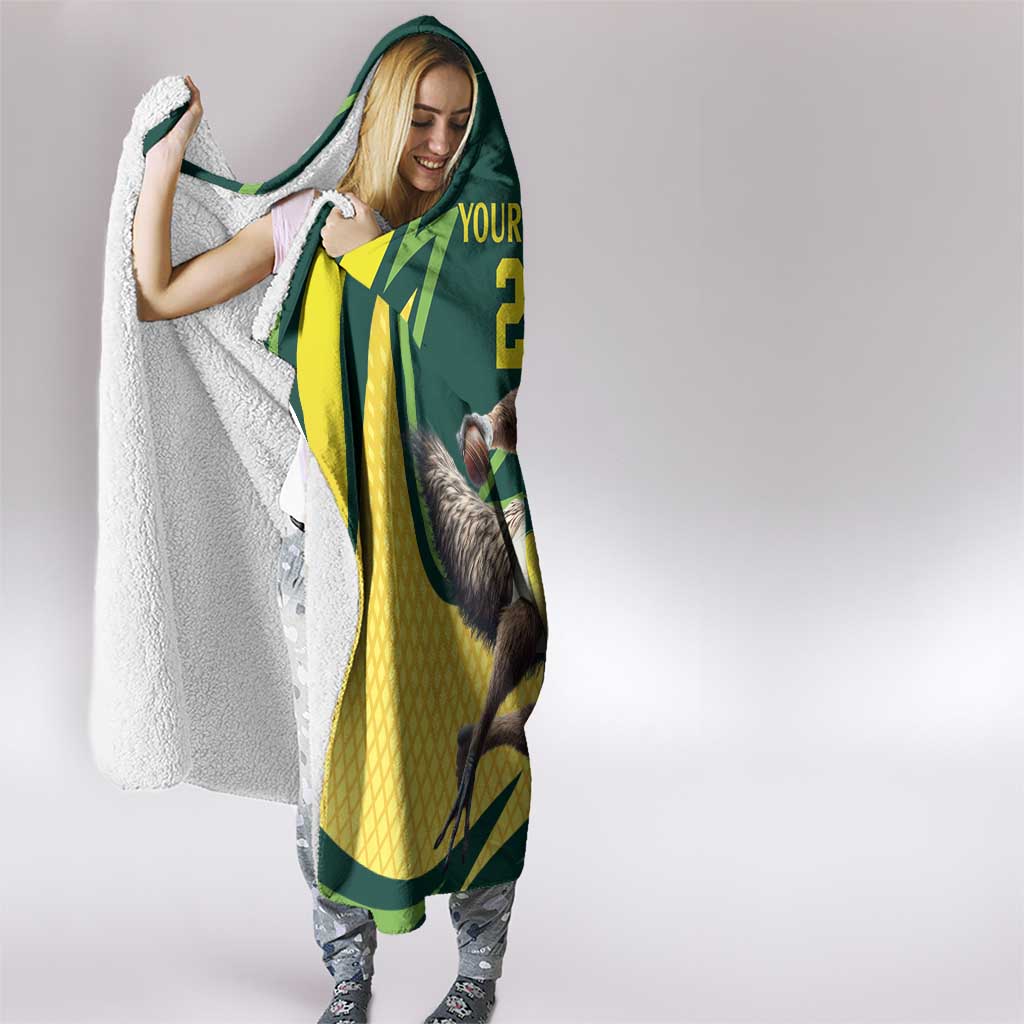 Australian Emu Cricket Custom Hooded Blanket Aussie National Color